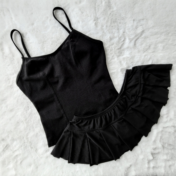 BALTEX ♡ Gorgeous Black 2pc Tankini Top 'n Pleated Fanned Out Skirtini Bottoms 8 - Picture 11 of 16